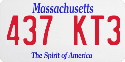 MA license plate 437KT3