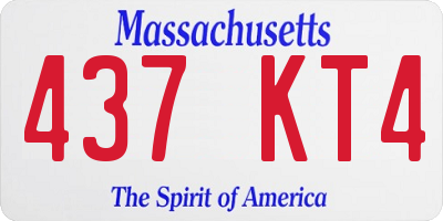 MA license plate 437KT4