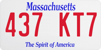 MA license plate 437KT7