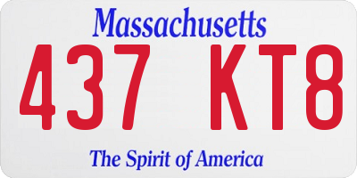 MA license plate 437KT8