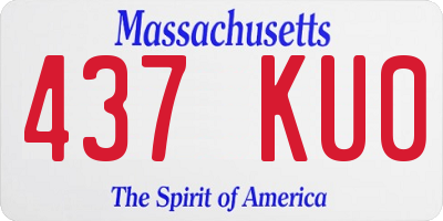 MA license plate 437KU0