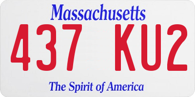 MA license plate 437KU2