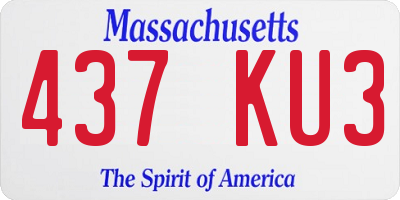 MA license plate 437KU3