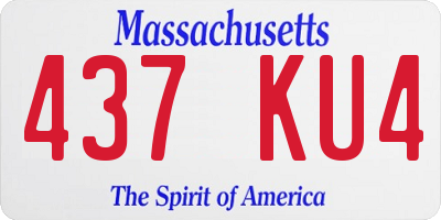MA license plate 437KU4
