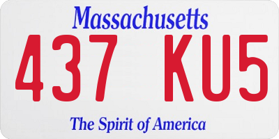 MA license plate 437KU5