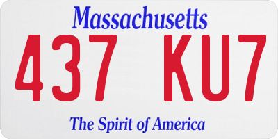 MA license plate 437KU7