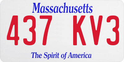 MA license plate 437KV3