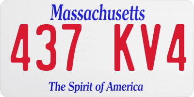 MA license plate 437KV4