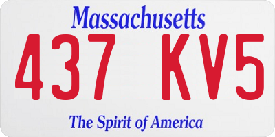 MA license plate 437KV5