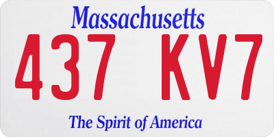 MA license plate 437KV7