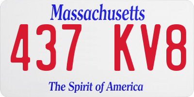 MA license plate 437KV8