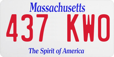 MA license plate 437KW0
