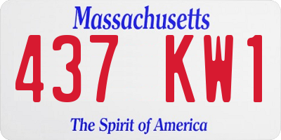 MA license plate 437KW1