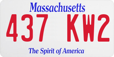 MA license plate 437KW2