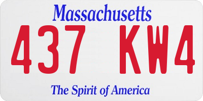 MA license plate 437KW4