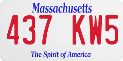 MA license plate 437KW5