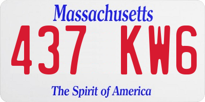 MA license plate 437KW6