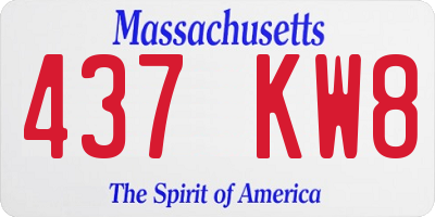 MA license plate 437KW8