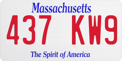 MA license plate 437KW9