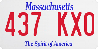 MA license plate 437KX0