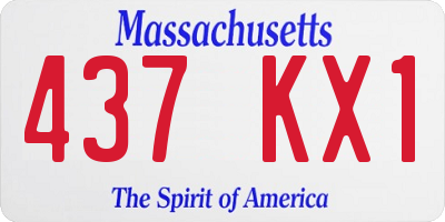 MA license plate 437KX1