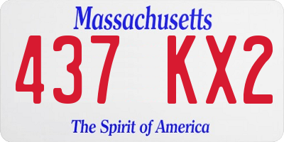 MA license plate 437KX2