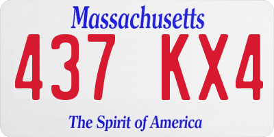 MA license plate 437KX4
