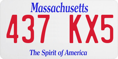 MA license plate 437KX5