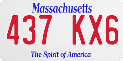 MA license plate 437KX6