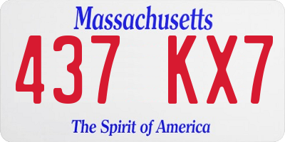 MA license plate 437KX7