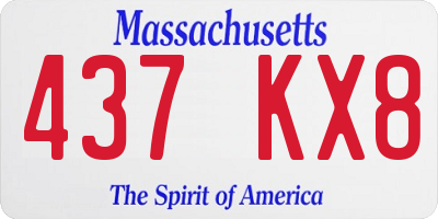 MA license plate 437KX8