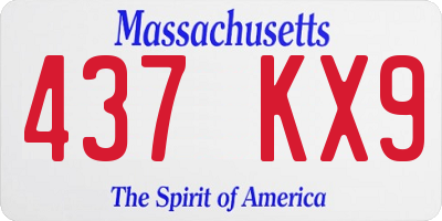 MA license plate 437KX9