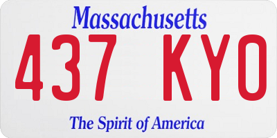 MA license plate 437KY0
