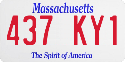MA license plate 437KY1