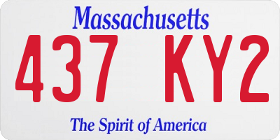 MA license plate 437KY2