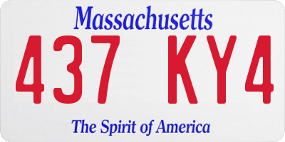 MA license plate 437KY4