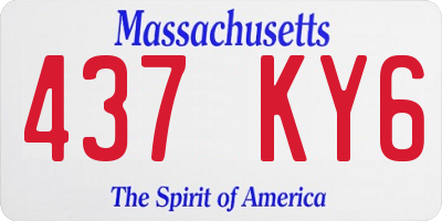 MA license plate 437KY6