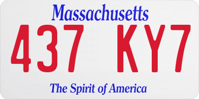 MA license plate 437KY7