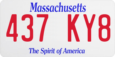 MA license plate 437KY8