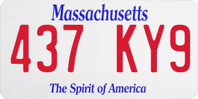 MA license plate 437KY9