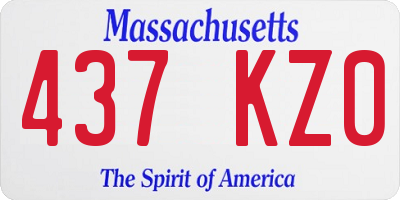 MA license plate 437KZ0