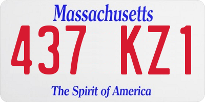 MA license plate 437KZ1