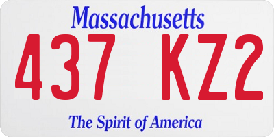 MA license plate 437KZ2