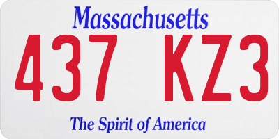 MA license plate 437KZ3