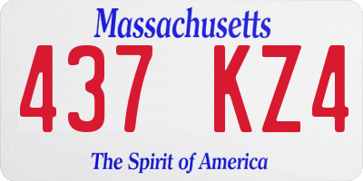 MA license plate 437KZ4