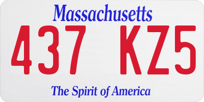MA license plate 437KZ5