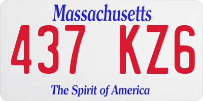 MA license plate 437KZ6