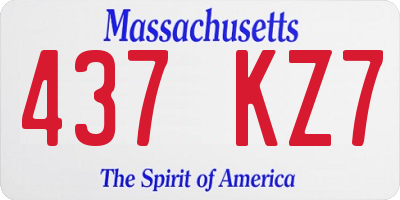 MA license plate 437KZ7