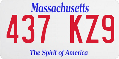 MA license plate 437KZ9