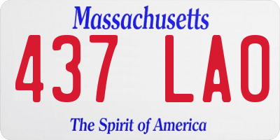 MA license plate 437LA0